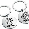 Clearance OKEYCH Okeych Cartoon Inspired Gift Chip And Dale Matching Keychain Best Friends Jewelry Chipmunk Lover Gift