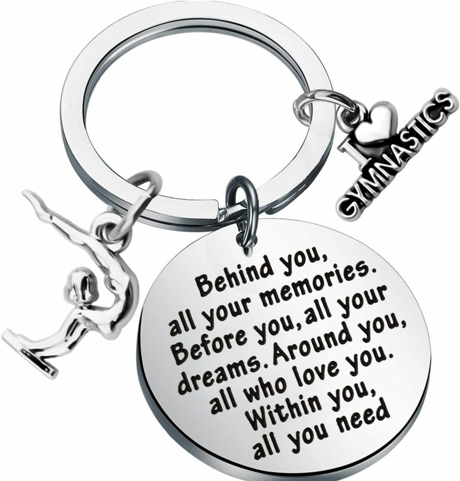 Hot FEELMEM Feelmem Future Gymnast Jewelry Behind You Keychain Sports Gymnastic Teams Gift