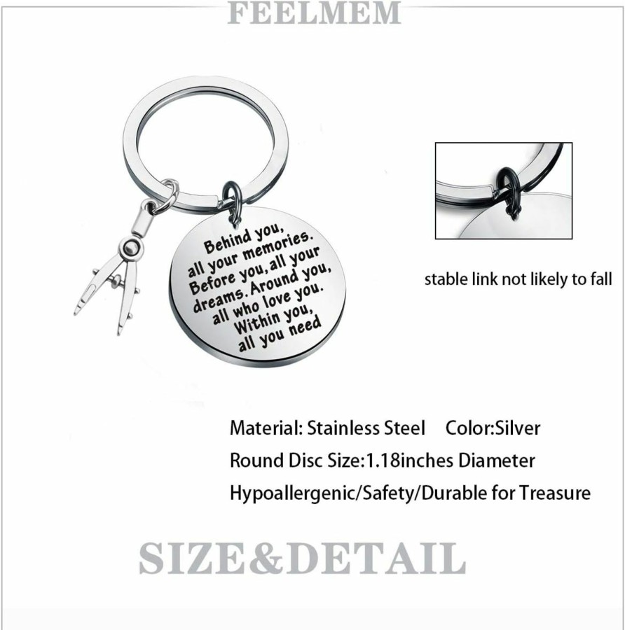 Hot FEELMEM Feelmem Architect Keychain Architecture Gift Architect Gift Behind You All Memories Keychain Architecture Student Gift