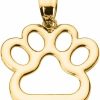 Clearance Claddagh Gold Polished 14K Gold Dog Paw Print Charm Pendant