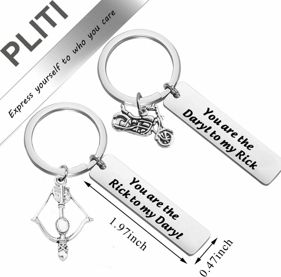 New PLITI Pliti Movie Inspired Gifts Fans Gift Brother Best Friend Keychain Set Of 2 Keyring Friendship Gifts