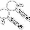 Best FUSTMW Fustmw Parents Of Twins Gifts Dad Mom Of Twins Est 2024 Keychain Set Twins Mom Dad Gifts Expecting Parents Gifts