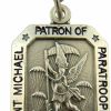 Clearance Creed Creed Silver Toned Base Saint Michael Patron Of Paratroopers Medal Pendant, 1 Inch