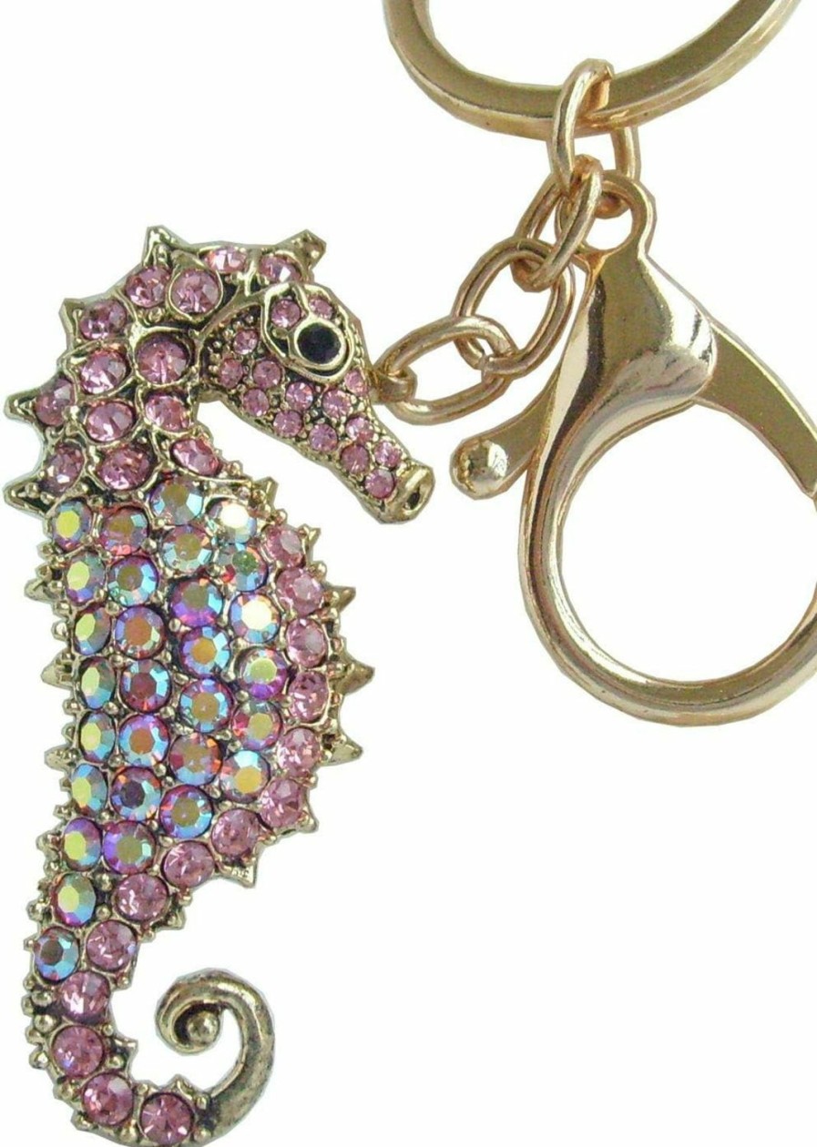 Best Animal Key Chain-Sindary Jewelry Sindary Charming Animal 2.16\" Seahorse Keychain Pendant Rhinestone Crystal K2254