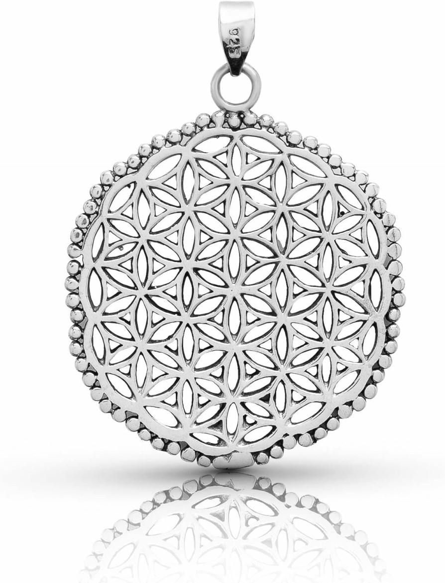 Best Koral Jewelry Flower Of Life Pendant Sterling Silver 925 Sacred Geometry Seed Of Life Yoga Jewelry