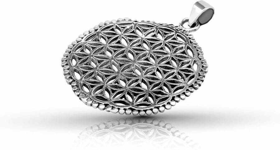 Best Koral Jewelry Flower Of Life Pendant Sterling Silver 925 Sacred Geometry Seed Of Life Yoga Jewelry