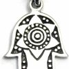 New Amazon Cosumosu 925 Sterling Silver Hamsa Hand Of Fatima Good Luck Amulet Pendant