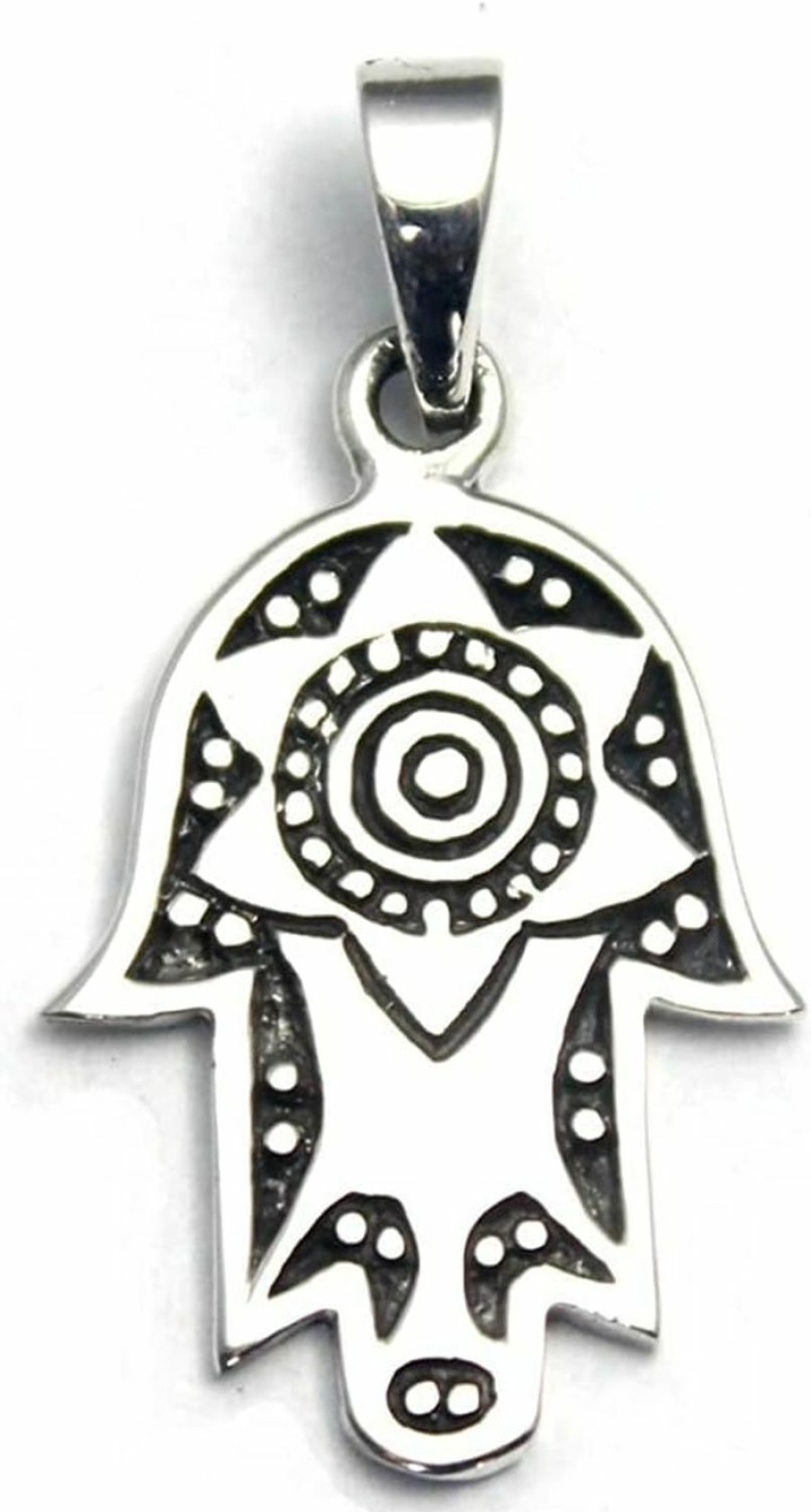 New Amazon Cosumosu 925 Sterling Silver Hamsa Hand Of Fatima Good Luck Amulet Pendant