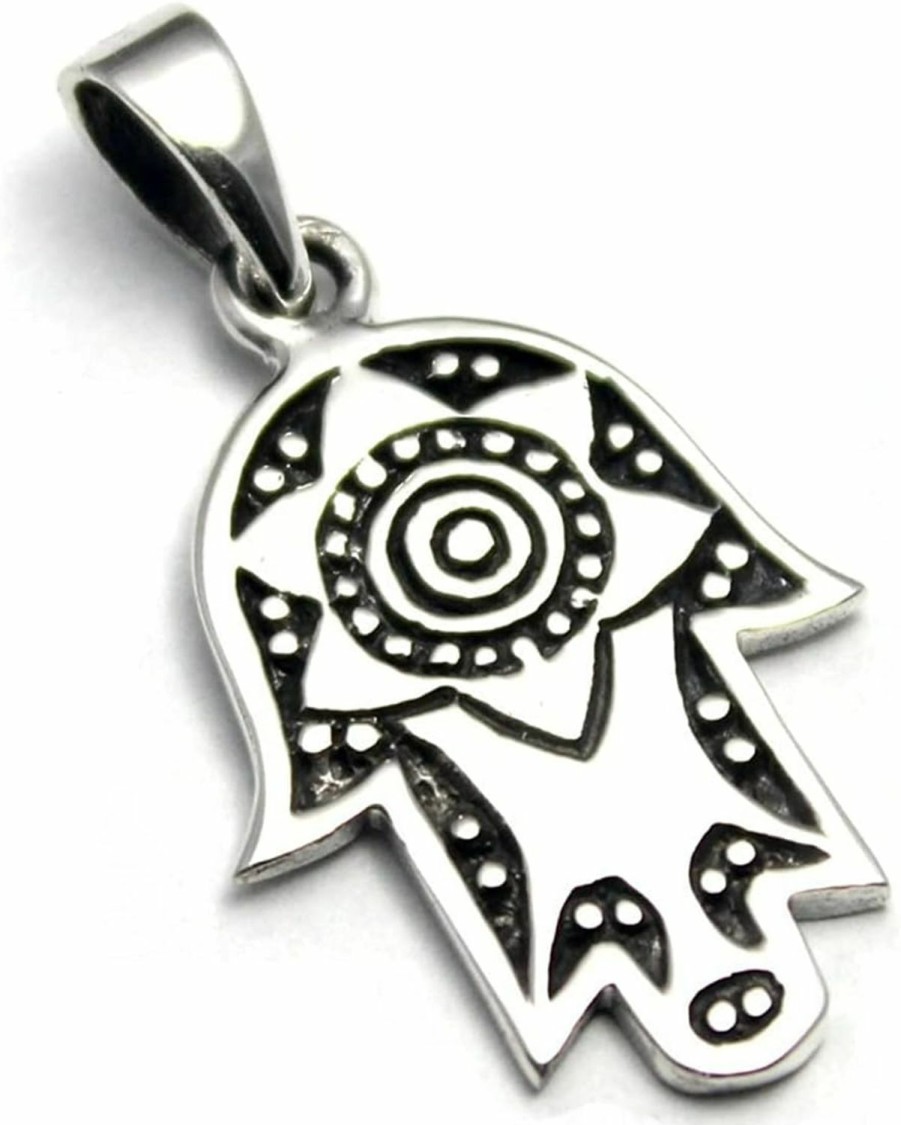 New Amazon Cosumosu 925 Sterling Silver Hamsa Hand Of Fatima Good Luck Amulet Pendant