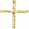 Clearance forme di Lucchetta Lucchetta - Large Gold Christian Cross Shiny Diamond-Cut Effect / 14K Italian Religious Charm For Necklaces Up To 4Mm / Authentic Jewelry From Italy