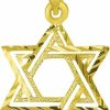 Online Jewelry America Jewelry America Solid 14K Yellow Gold Textured Hebrew Star Of David Pendant