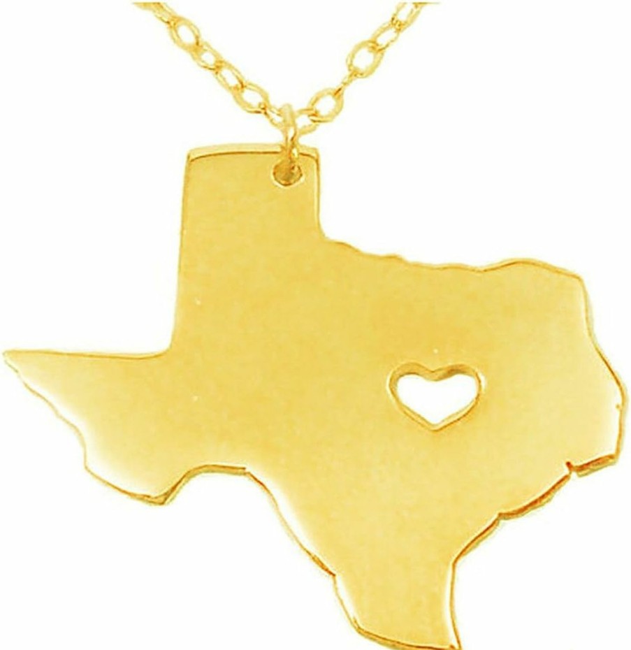 Wholesale Meiligo Meiligo 18K Gold Silver Country Map Charm Pendant State Of Texas Map Necklace Jewelry