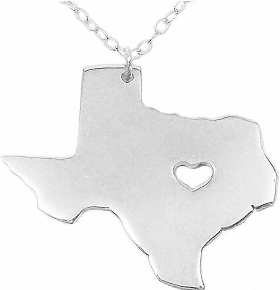 Wholesale Meiligo Meiligo 18K Gold Silver Country Map Charm Pendant State Of Texas Map Necklace Jewelry