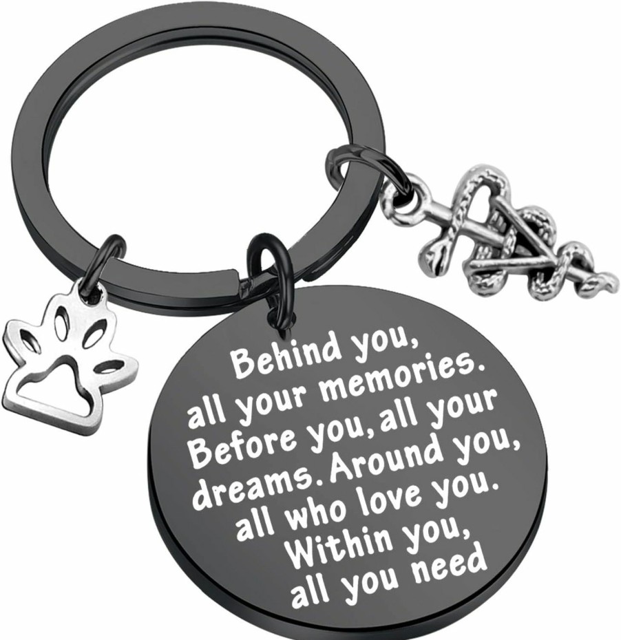 Clearance FEELMEM Feelmem Vet Tech Gift Veterinary Student Gift Behind You All Your Memories Keychain