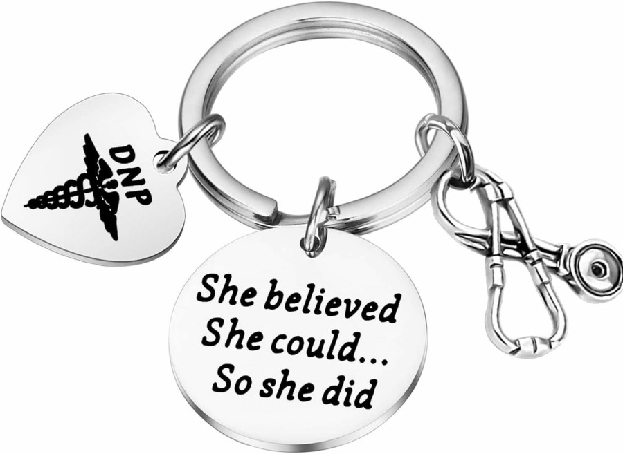 New PLITI Pliti Dnp Gift Doctor Of Nursing Practice Gift Dnp Graduation Gift She Believed She Could So She Did Keychain