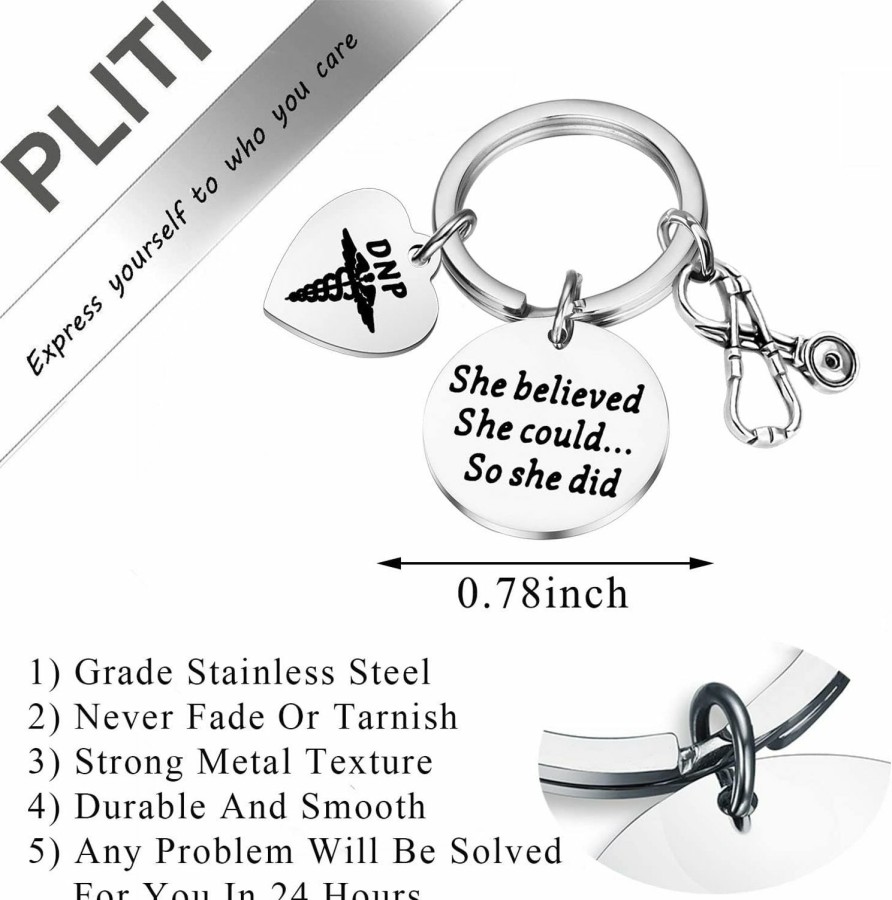 New PLITI Pliti Dnp Gift Doctor Of Nursing Practice Gift Dnp Graduation Gift She Believed She Could So She Did Keychain