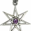 Clearance Moonlight Mysteries Moonlight Mysteries Sterling Silver Septagram Faery Star Pendant With Amethyst Gemstone