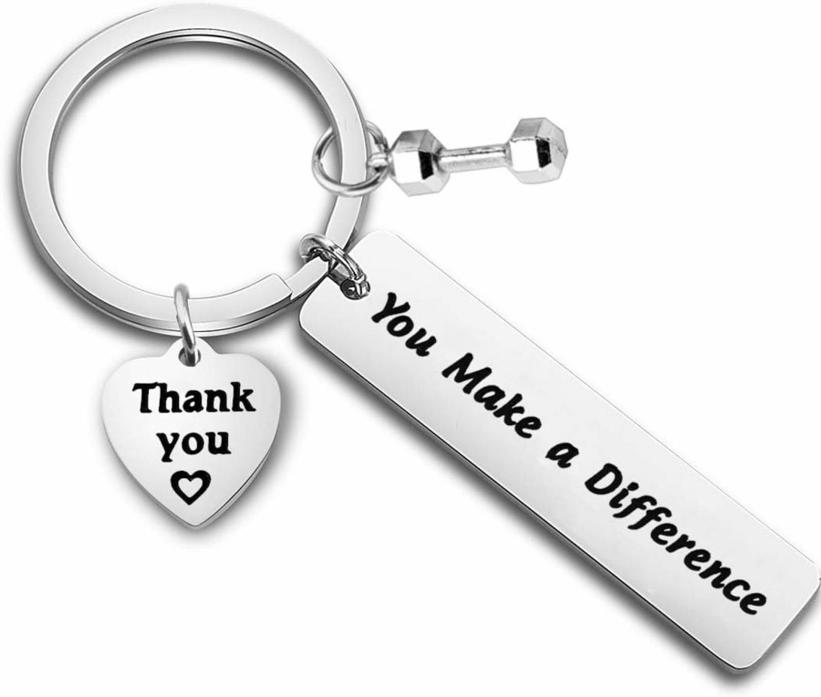 Wholesale FOTAP Fotap Fitness Trainer Thank You Gift You Make A Difference Keychain Workout Jewelry Gift For Fitness Instructor