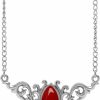 Clearance Silvershake Silvershake Bezel Set Marquise Cut Cabochon Stone 925 Sterling Silver Baroque Inspired Pendant With 16-18 Inch Adjustable Chain Necklace Jewelry For Women