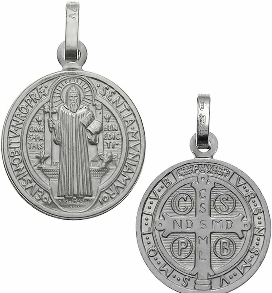 Online D Jewelry D Jewelry 925 Sterling Silver Saint Benedict Charm Pendant Made In Italy, 17.5Mm Diamater