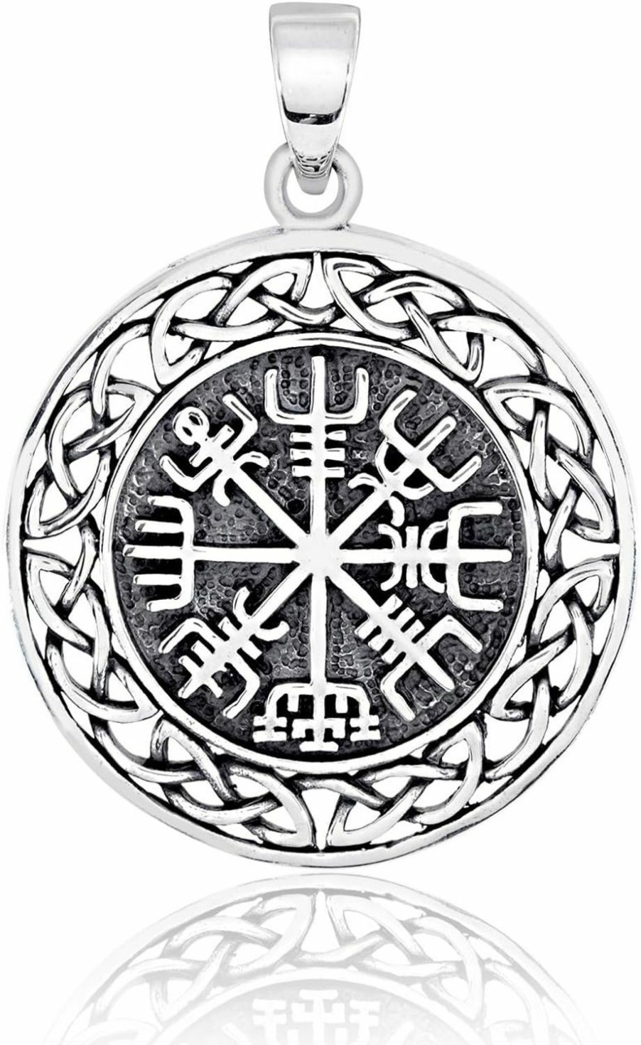 Hot W | S WITHLOVE SILVER Withlovesilver Solid 925 Sterling Silver Vegvisir Talisman Celtic Viking Protection Pendant