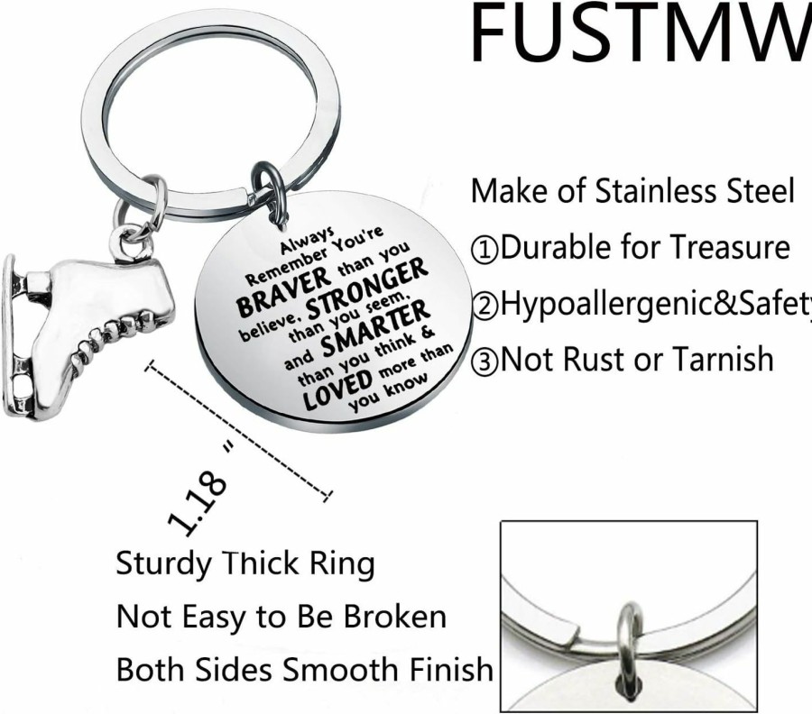 Wholesale FUSTMW Skater Keychain Ice Skate Keychain White Enameled Figure Skating Pendant Team Sport Skater Jewelry Skate Lover Gift