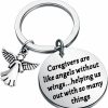 Best FEELMEM Feelmem Caregivers Gifts Guardian Angel Keychain For Caregivers Caretakers Gifts Caregivers Are Like Angels Without Wings