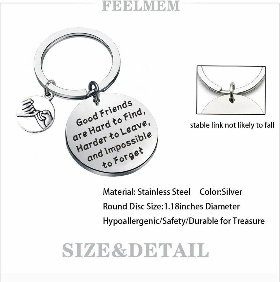 Online FEELMEM Feelmem Going Away Gift Friendship Keychain Best Friend Gift Bff Jewelry