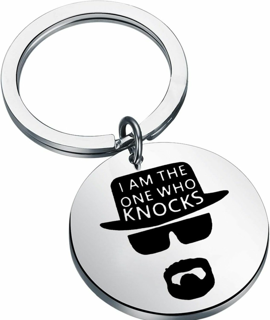 Clearance FAADBUK Faadbuk Funny Tv Show Keychain I Am The One Who Knocks Jewelry For Friend Family (Who Knocks K-S)