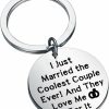 Hot FEELMEM Feelmem Wedding Planner Gift I Just Married The Coolest Couple Ever Keychain