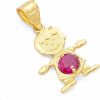 New The World Jewelry Center The World Jewelry Center 14K Real Yellow Gold Cz Charm Pendant - 12 Different Color Stone Available