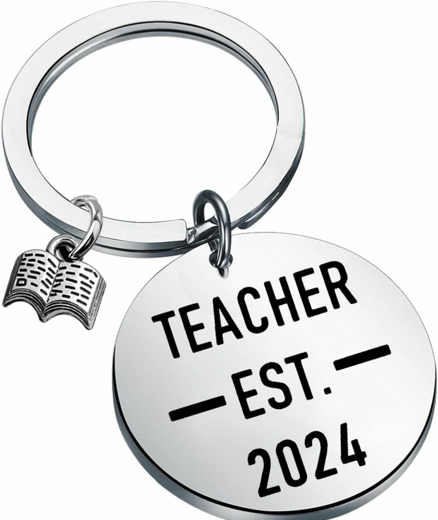 Clearance FUSTMW Teacher Est 2024 Keychain Teacher Graduation Gifts New Teacher Gifts Future Teacher Gifts Jewelry Appreciation Gifts