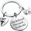 Best ENSIANTH Ensianth Lmt Gift Licensed Massage Therapist Keychain She Believed She Could So She Did Lmt Graduation Gift Medical Gift