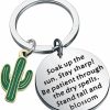 New FEELMEM Feelmem Saguaro Cactus Keychain Soak Up The Sun Cacti Charms Keychain For Friend Plant Lover Gift