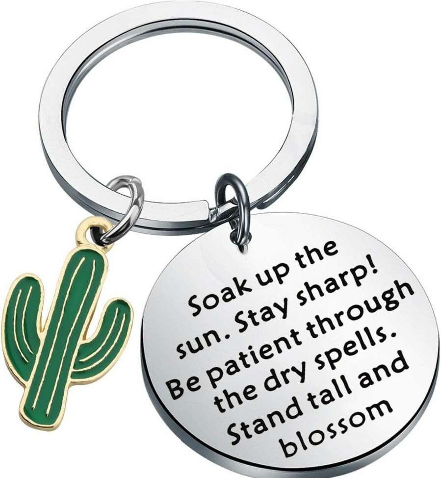 New FEELMEM Feelmem Saguaro Cactus Keychain Soak Up The Sun Cacti Charms Keychain For Friend Plant Lover Gift