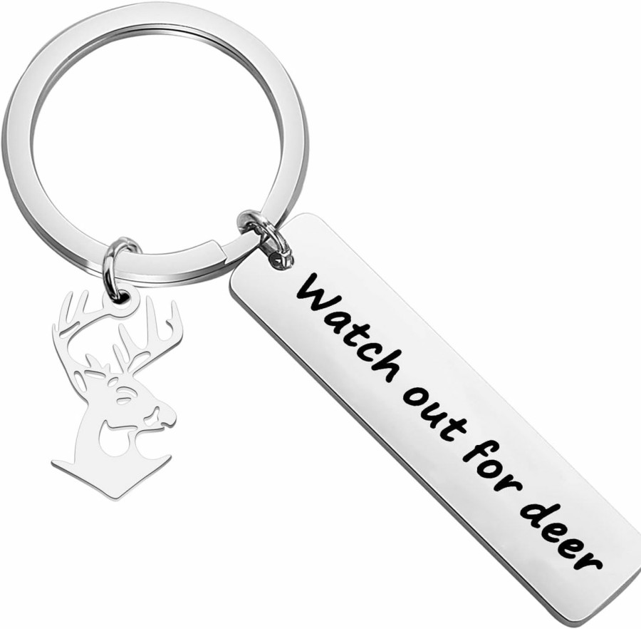 Clearance CYTING Cyting Drive Safe Keychain Watch Out For Deer Funny Humor Jewelry New Driver Gift From Mom And Dad To Son Daughter