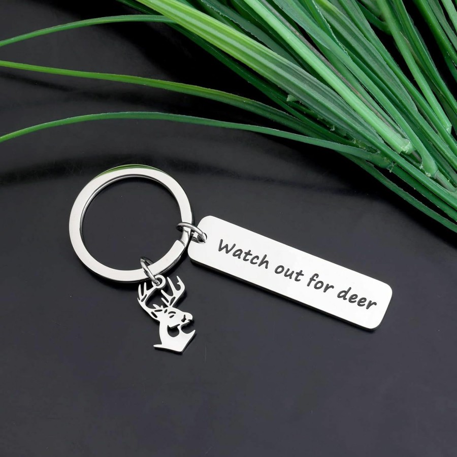 Clearance CYTING Cyting Drive Safe Keychain Watch Out For Deer Funny Humor Jewelry New Driver Gift From Mom And Dad To Son Daughter