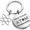 Clearance FUSTMW Fustmw Atomic Science Symbol Keychain Chemistry Scientist Physicist Chemist Teacher Gift Science Lovers Gift