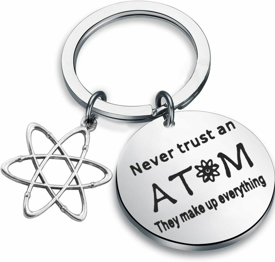 Clearance FUSTMW Fustmw Atomic Science Symbol Keychain Chemistry Scientist Physicist Chemist Teacher Gift Science Lovers Gift