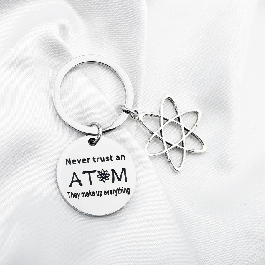 Clearance FUSTMW Fustmw Atomic Science Symbol Keychain Chemistry Scientist Physicist Chemist Teacher Gift Science Lovers Gift