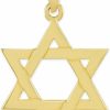 Online Jewish Jewelry by FDJ Solid 10K Yellow Gold Traditional Jewish Star Of David Charm Pendant