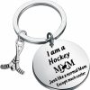 Wholesale FUSTMW Fustmw Hockey Mom Gifts Hockey Keychain I Am A Hockey Mom Jewelry Hockey Mom Charm For Hockey Players Gifts