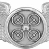 Best Smith & Warren Smith & Warren Drone Uas Pilot Wing Pin 3\" Wide, Solid Brass, Silver Finish With Antique Center, Double Clutch Back Attachment, For Use On A Uniform Shirt Or Coat