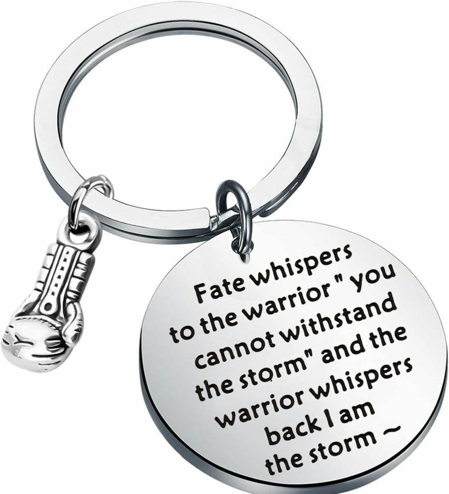 New BEKECH Bekech Boxing Keychain Boxing Glove Keychain Future Boxer Gift Fate Whispers To The Warrior I Am The Storm Gift