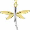 Hot Jewelry America Jewelry America Solid 14K Yellow Gold Dragonfly Charm Pendant With High Polish Finish