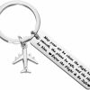 Hot FUSTMW Fustmw Pilot Gift Flight Attendant Gift Fly Safe Keychain Traveling Gifts May Your Air Be Clear Airplane Jewelry