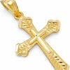 Clearance The World Jewelry Center 14K Real Yellow Gold Religious Cross Charm Pendant