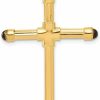 Hot Auriga Fine Jewelry Auriga Fine Jewelry 14K Yellow Gold Polished With Black Onyx Cross Pendant For Women (L- 1.96 Inch, W- 1.11 Inch)