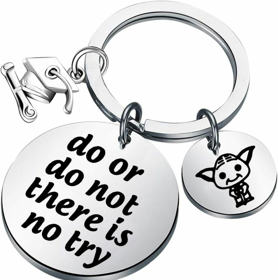 Wholesale KUIYAI Kuiyai Movie Quote Do Or Do Not There Is No Try Keychain Graduation Gift Movie Keyring