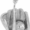 Clearance Claddagh Gold Claddagh Gold Fine 925 Sterling Silver Baseball, Bat And Glove Sports Pendant